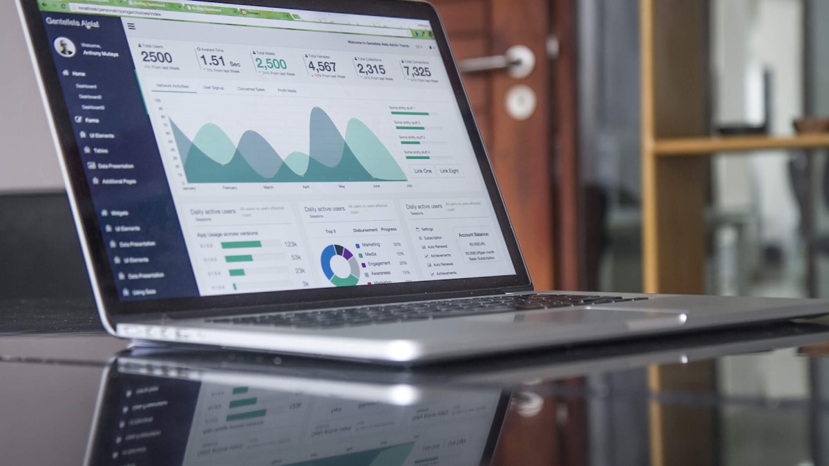 Data dashboard showing LinkedIn lead generation metrics and growth charts