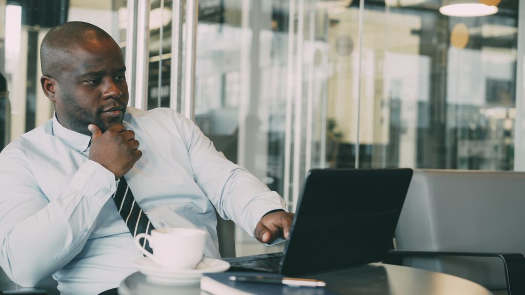 B2B founder reviewing his LinkedIn profile for optimization and inbound lead generation